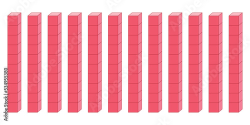 Dienes tens blocks. Base ten counting. Place value with base ten blocks.