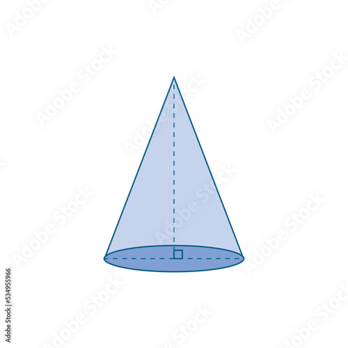 three dimensional figures of cone vector illustration on white background.