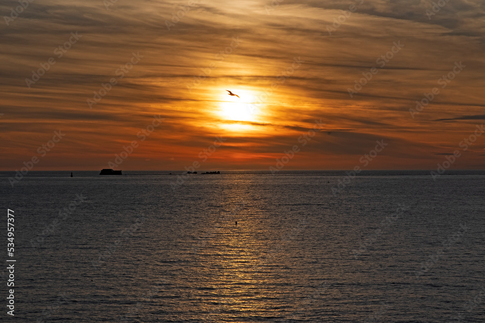 Coucher de soleil sur la baie de Saint-Malo