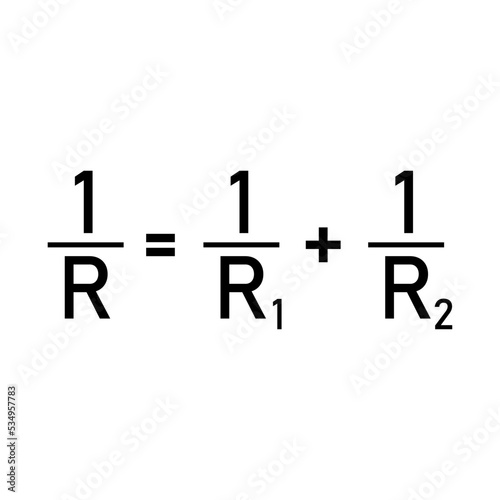 resistance in parallel formula isolated on white background.