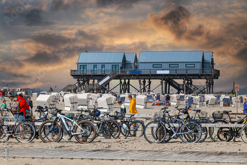 Schlechtwetter am Strand von Sankt Peter-Ording