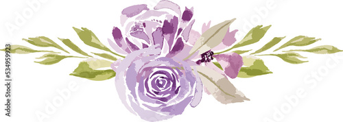 watercolor floral design hard drawn 