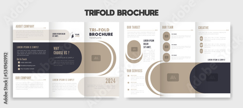Modern editable trifold brochure template design vector illustration