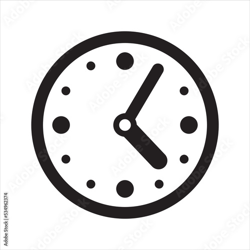 Time management clock icon. Vector and glyph