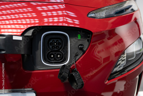 Photos Close up of an electric car inlet