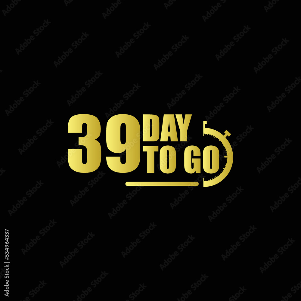 39 day to go Gradient button. Vector stock illustration