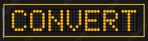 Orange color led banner in word convert on black background