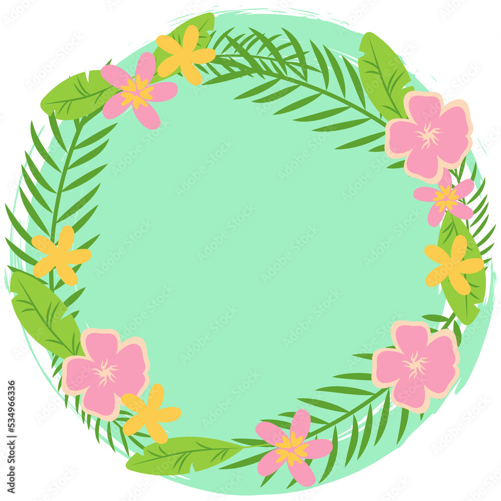 Fototapeta premium floral circle frame