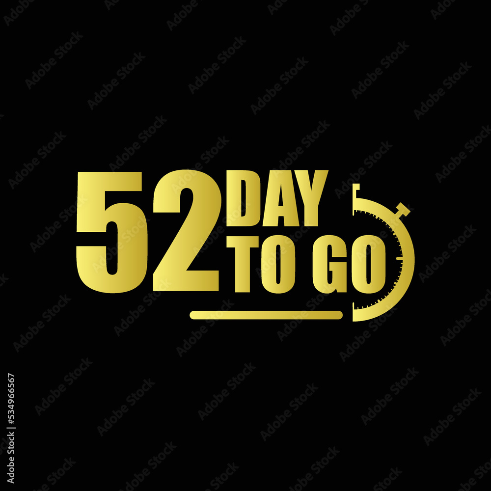 52 day to go Gradient button. Vector stock illustration 52 day to go Gradient button. Vector stock illustration