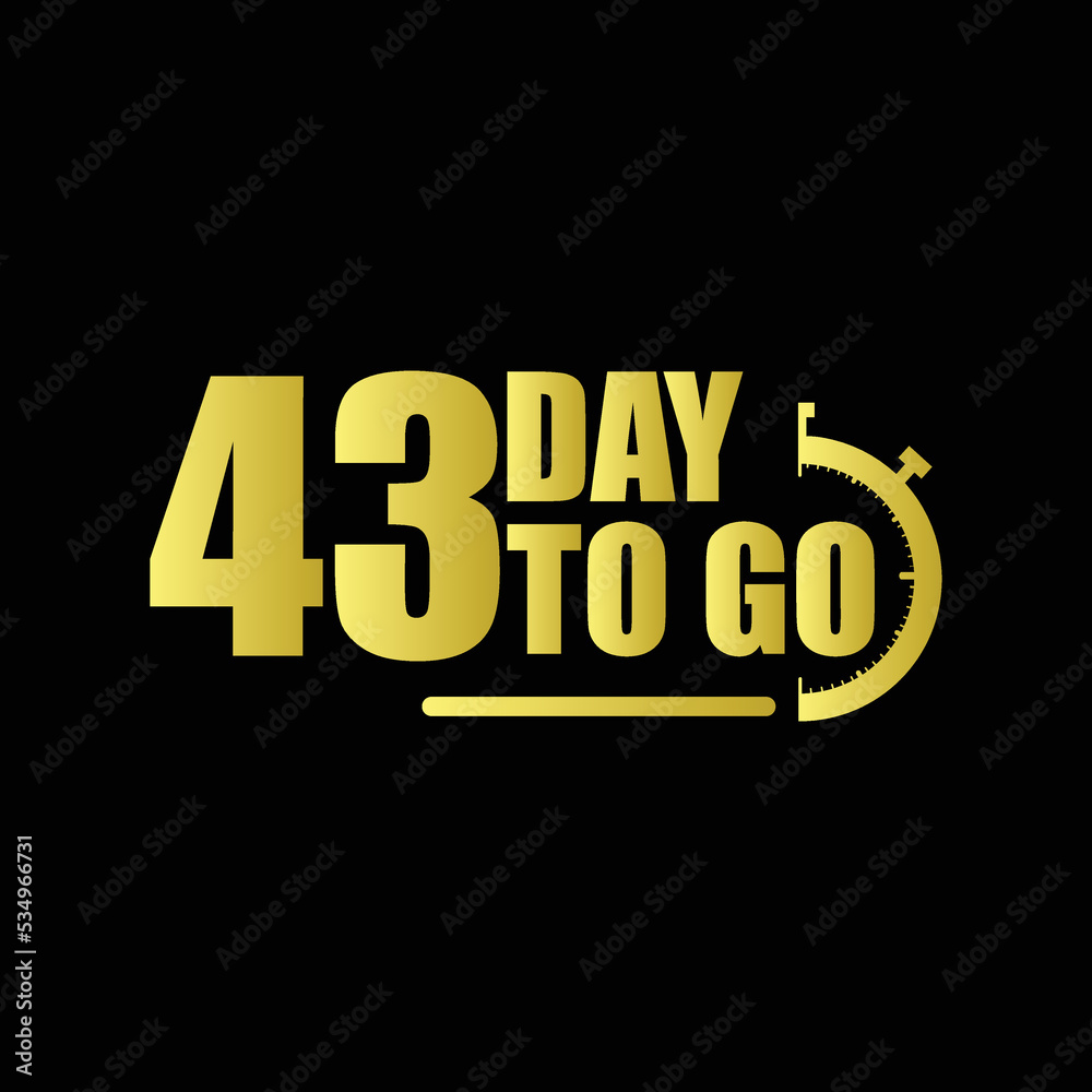 43 day to go Gradient button. Vector stock illustration 43 day to go Gradient button. Vector stock illustration