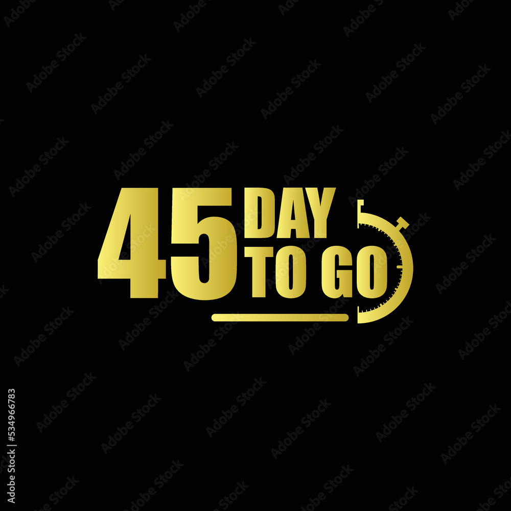 Obraz premium 45 day to go Gradient button. Vector stock illustration