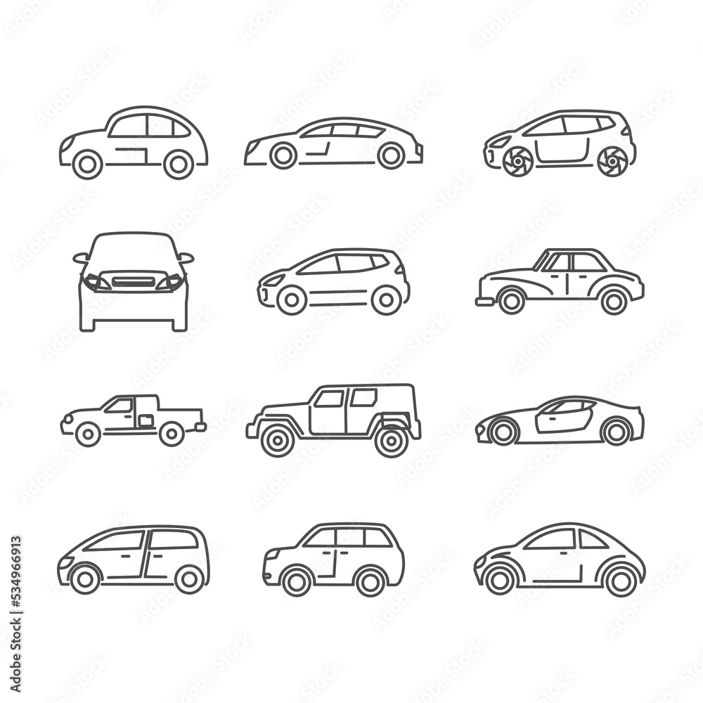 car icons set. Universal car icon to use in web and mobile car icons set. Universal car icon to use in web and mobile