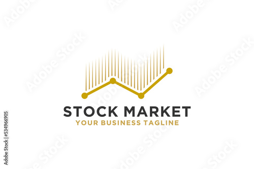 Stock market logo design financial index report icon symbol diagram presentation