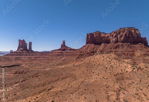Castle Rock  King on the Throne and Saddleback Mesa in Monument Valley