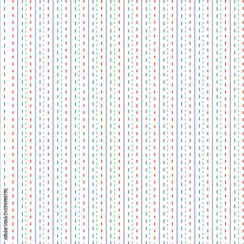 Straight lines, patch lines, blue, red for background, shirts, books.