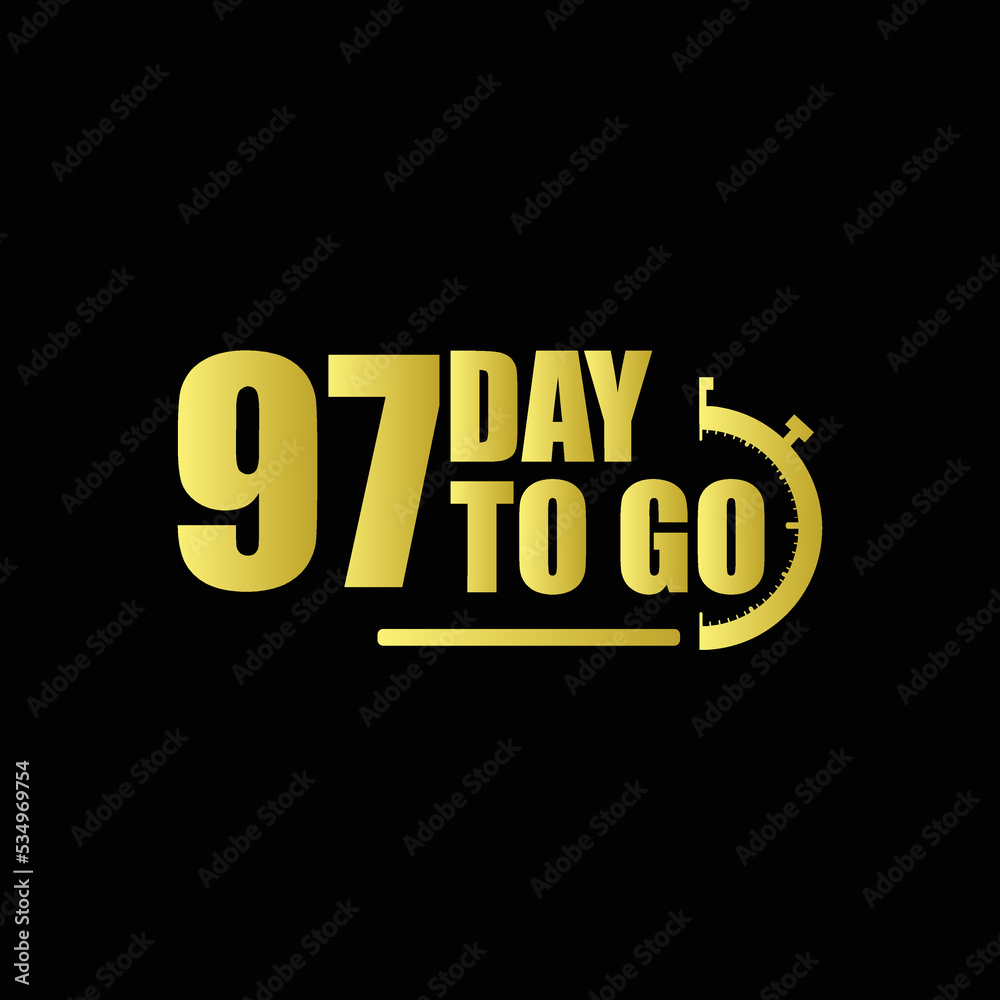 97 day to go Gradient button. Vector stock illustration
