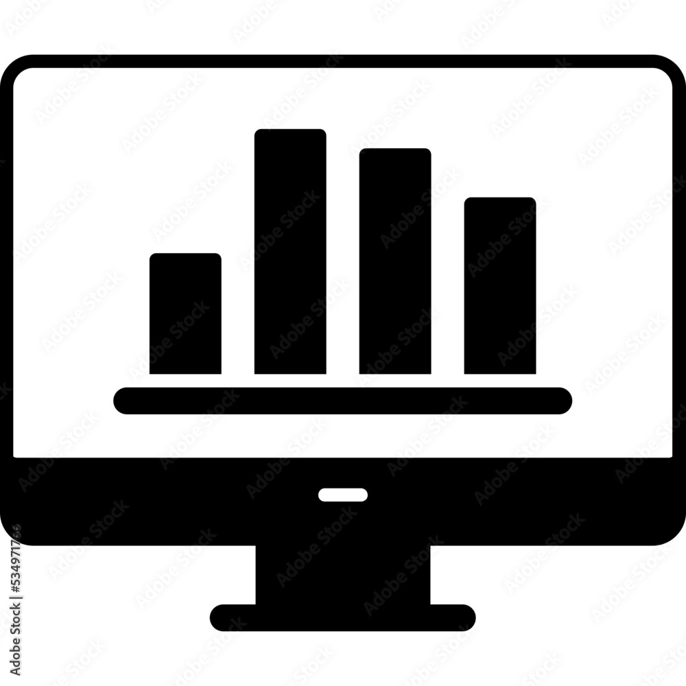 Online Bar Chart Icon Online Bar Chart Icon
