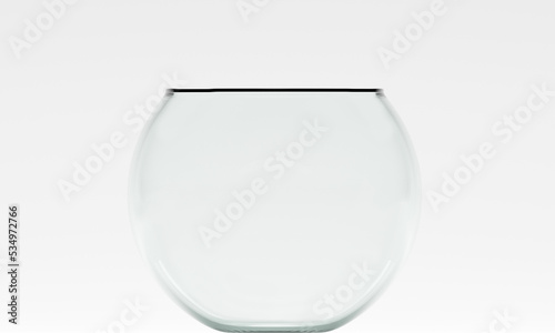 Empty glass Fish tank or aquarium isolated on white background, can be used as background, photo manipulation. 3D Rendering