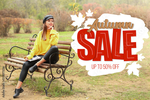 Poster for autumn sale with...