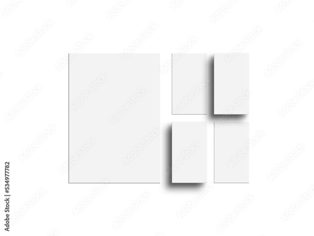 Minimal letterhead with business card stationery mockup