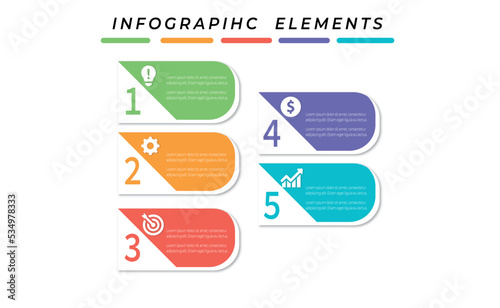 Presentation business infographic template with 5 step
