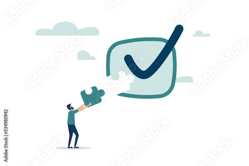 Finish responsible project. Complete task, accomplishment or project done checklist, success or achievement checkbox, job done concept.