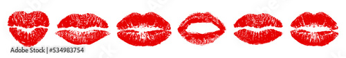 Set different imprint kiss lips – vector photo