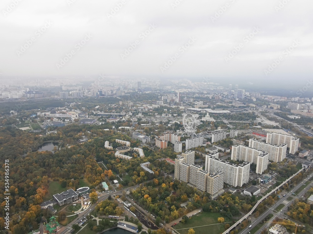 aerial view of the city