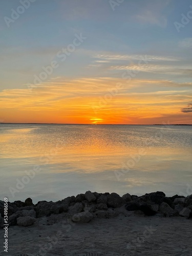 Sunset, florida keys, sky, colors, sea,bay , calm, tranquil, water,beach,nature,paradise,key largo, twilight, ocean,serenity © Lidia