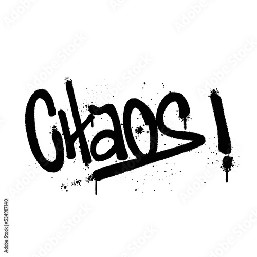 Graffiti spray paint Word Chaos Isolated Vector