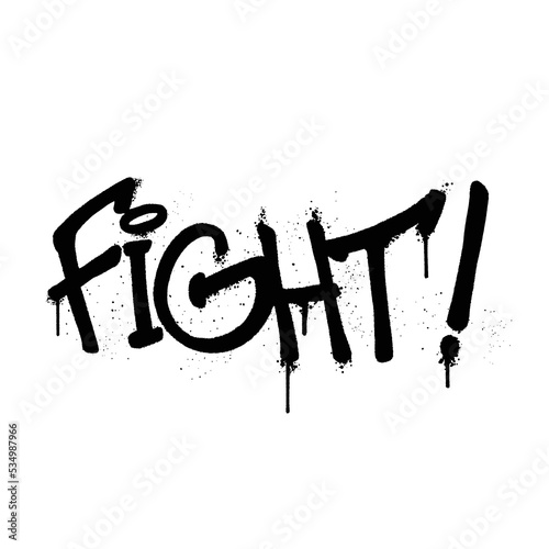 Graffiti spray paint Word Fight Isolated Vector