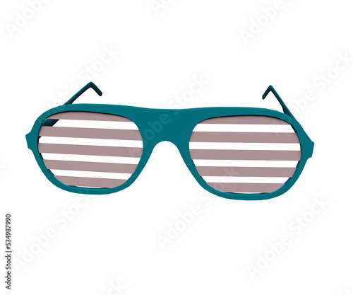 3d illustration of funny fashion sunglasses summer object