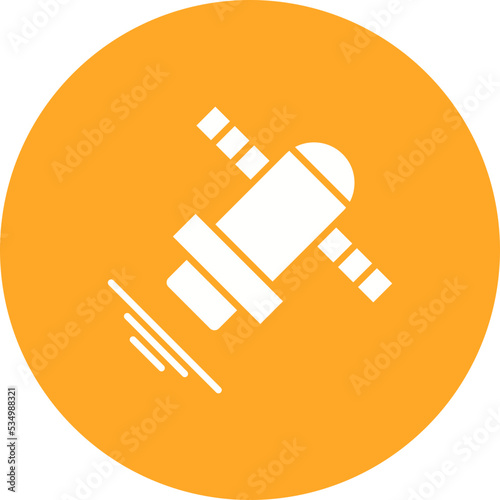 Sputnik Glyph Circle Background Icon