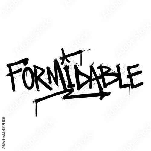 Graffiti spray paint Word Formidable Isolated Vector