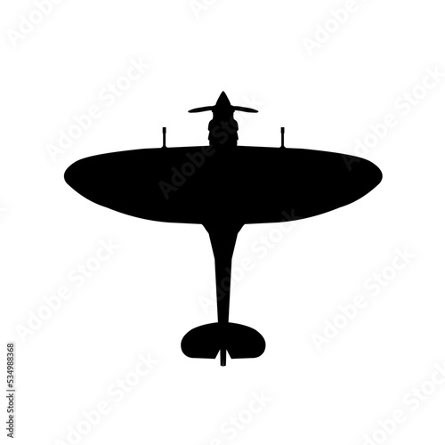 Fotografie, Obraz silhouette of the plane, Supermarine Spitfire