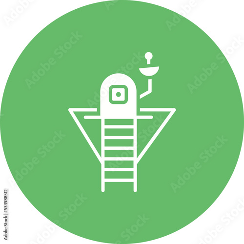 Lander Glyph Circle Background Icon