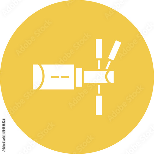 Hubble Telescope Glyph Circle Background Icon