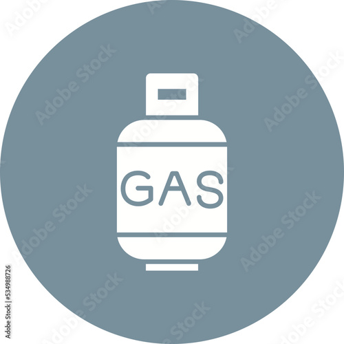 Gas Cylinders Glyph Circle Background Icon