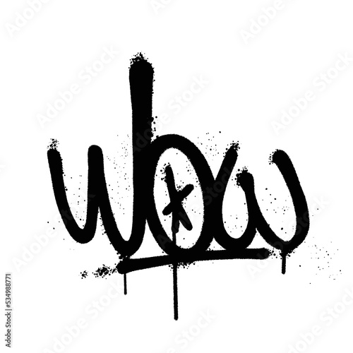 Graffiti spray paint Word Wow Isolated Vector
