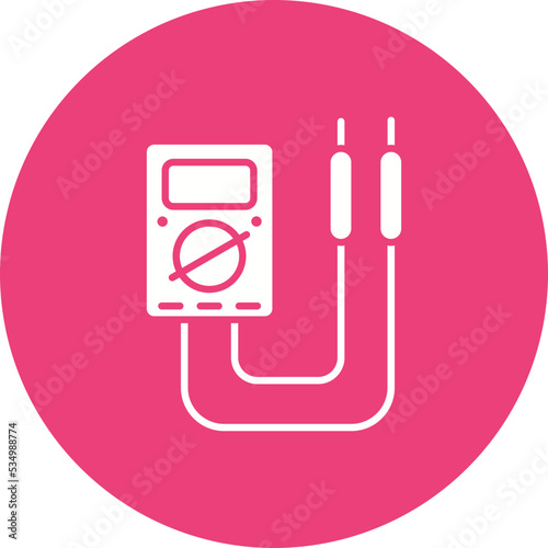 Multimeter Glyph Circle Background Icon