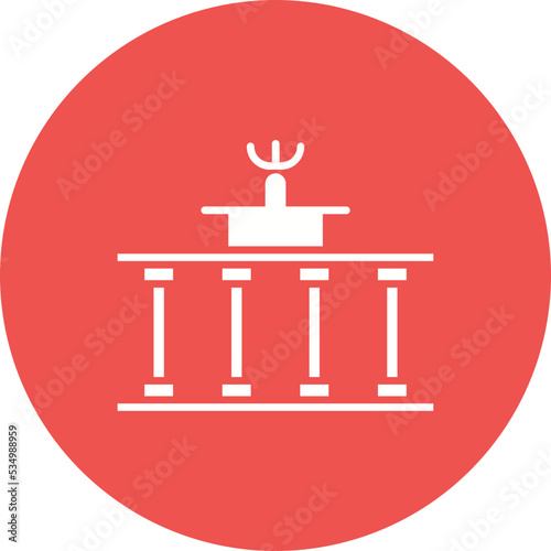 Brandenburg Gate Glyph Circle Background Icon