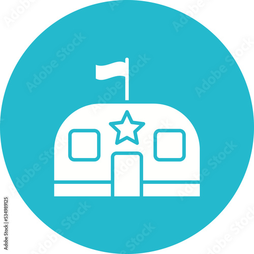 Army Military Base Glyph Circle Background Icon