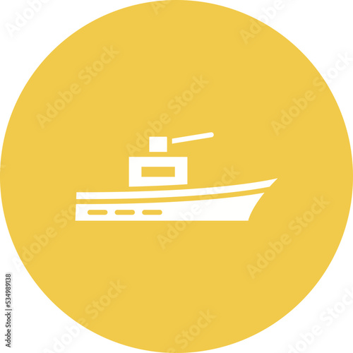Army Ship Glyph Circle Background Icon