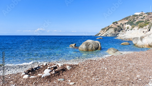 View over the rocky coast of Elba to the blue sea