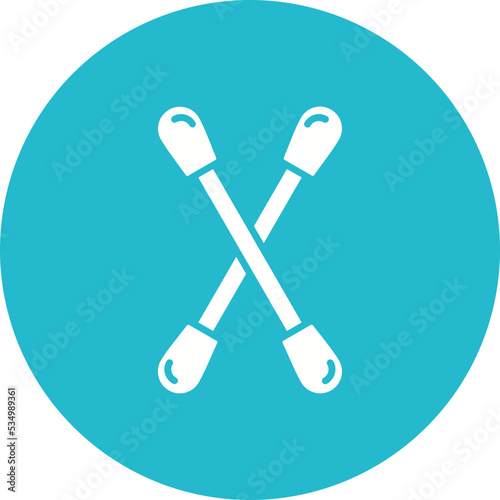 Cotton Swabs Glyph Circle Background Icon
