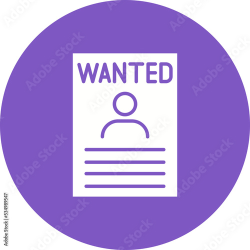 Wanted Glyph Circle Background Icon