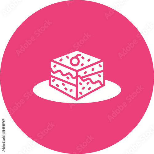 Tiramisu Glyph Circle Background Icon