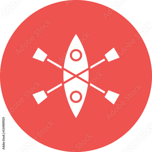 Kayak Glyph Circle Background Icon