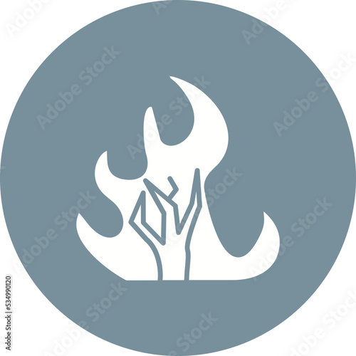 Wildfire Glyph Circle Background Icon