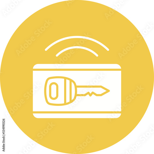 Smart Keycard Glyph Circle Background Icon